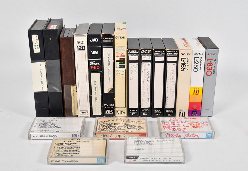 Lot 5B: 15+ Albert Grossman Collection Assorted VHS Betamax and Audio Cassettes