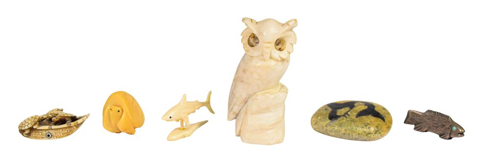 Lot 36: 6 Animal & Sea Life Figurines from Peter Benchley’s Desk