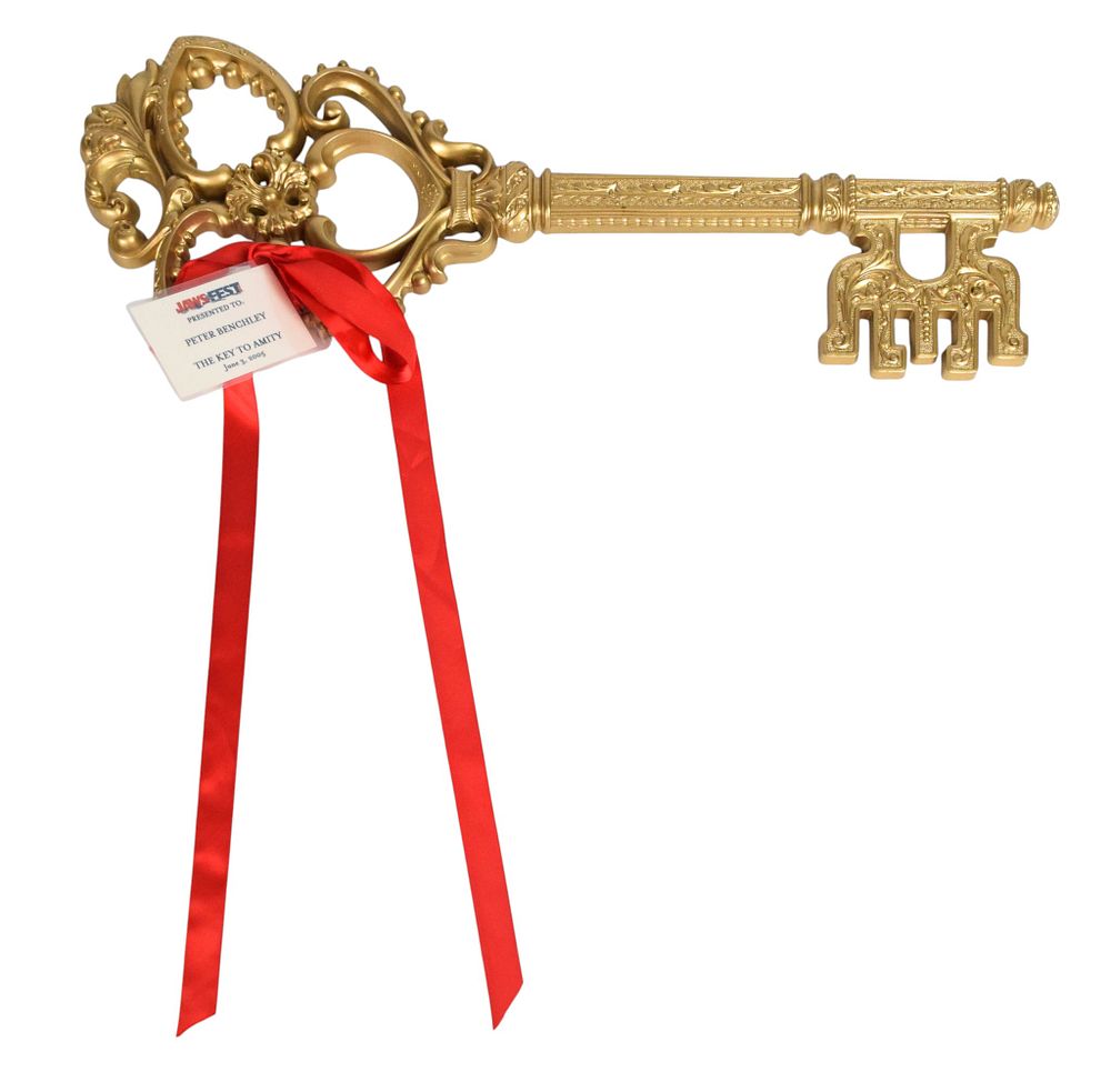 Lot 162: JawsFest 2005 Key to Amity Award Presented to Peter Benchley
