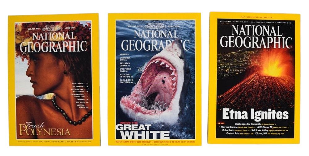 Lot 226: 3 National Geographic Magazines From Peter Benchley's Personal Collection