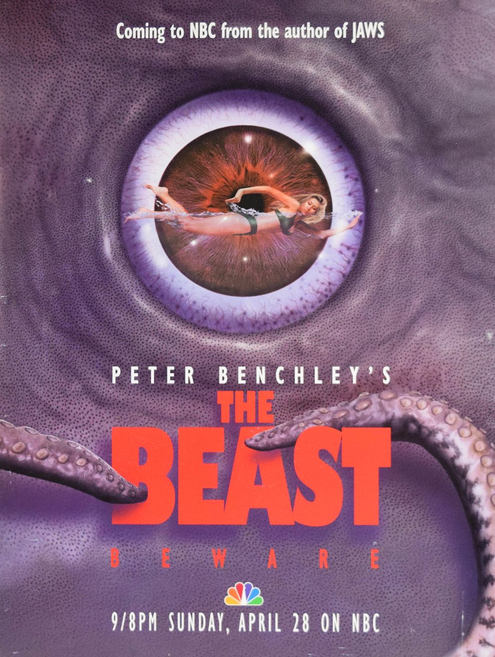 Lot 180: Peter Benchley Beast NBC Poster, 1996