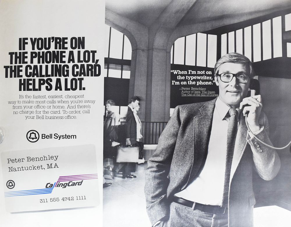 Lot 220: Vintage Bell System Peter Benchley Calling Card Advertisement