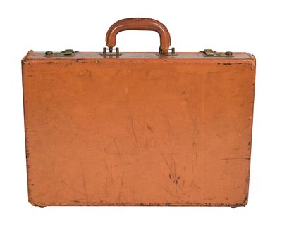 Peter Benchley Monogrammed Leather Briefcase. Hard-sided leather briefcase featuring the 
