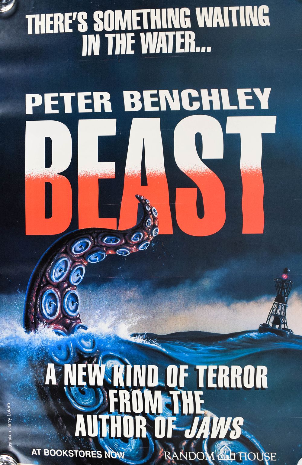 Lot 181: Jerry Lofaro Lithograph Peter Benchley Beast Promotional Book Poster