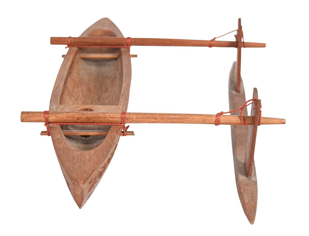 Lot 50: Papua New Guinea Carved Wood Outrigger Canoe Model