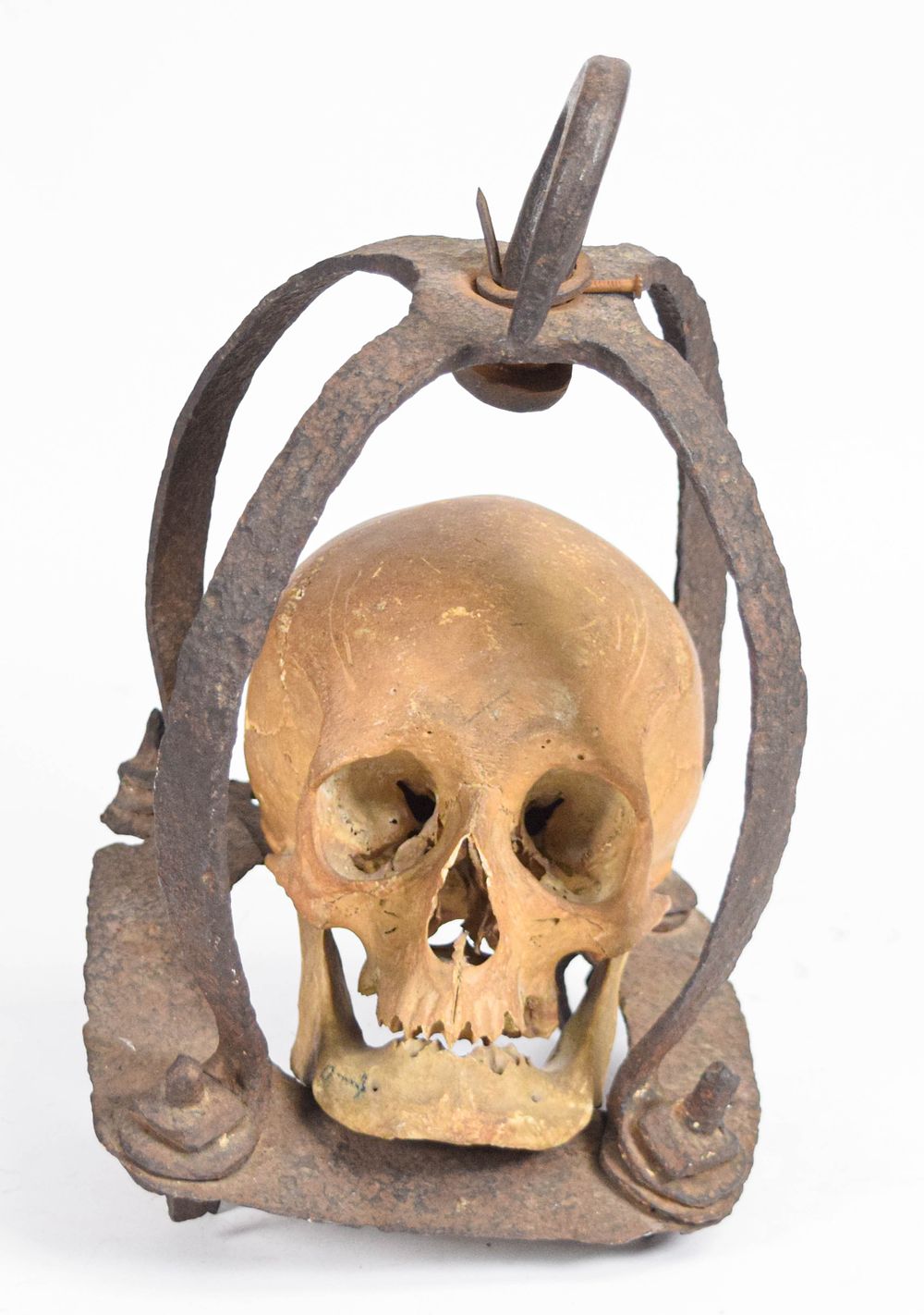 Lot 277: Wrought Iron and Human Bone Skull Gibbet