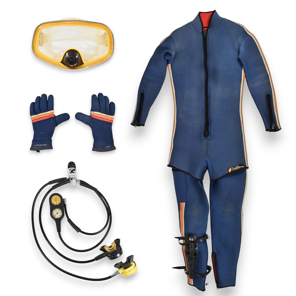 Lot 233: Peter Benchley's Vintage U.S. Divers and Fathom Scuba Diving Gear Ensemble