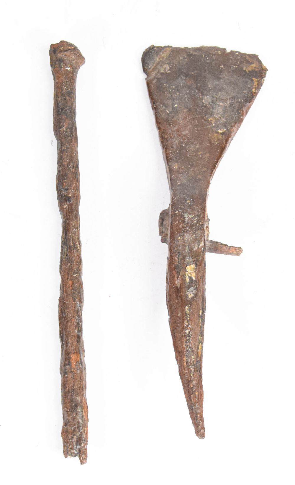 Lot 279: 2 Antique Hand-Forged Oxidized Iron Relic Tools