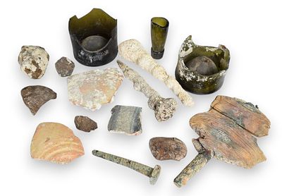 Bermuda Shipwreck Artifacts Recovered by Peter and Wendy Benchley. A collection of 14 marine 