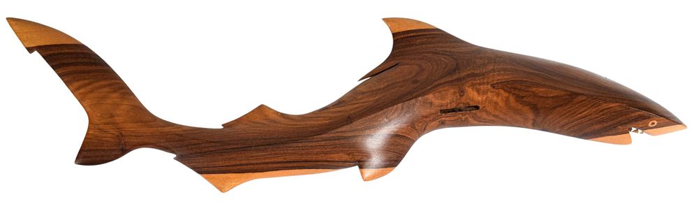Lot 40: Pitcairn Island Carved Kou Wood Shark Sculpture