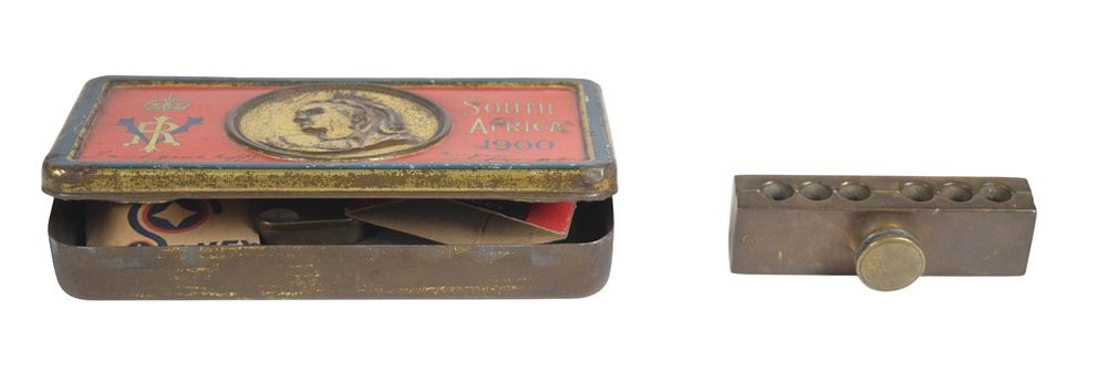 Lot 64: Queen Victoria South Africa 1900 Gift Tin and Medical Collectibles