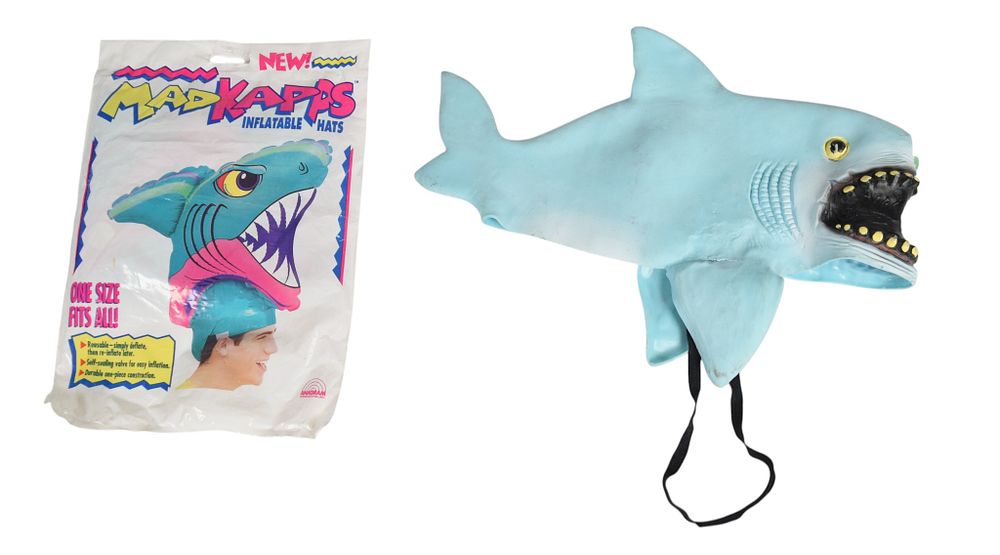 Lot 154: 2 Vintage Inflatable and Molded Shark Hats