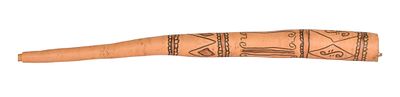 Papua New Guinea Etched Bamboo Tobacco Container. A ceremonial bamboo container from Papua New 