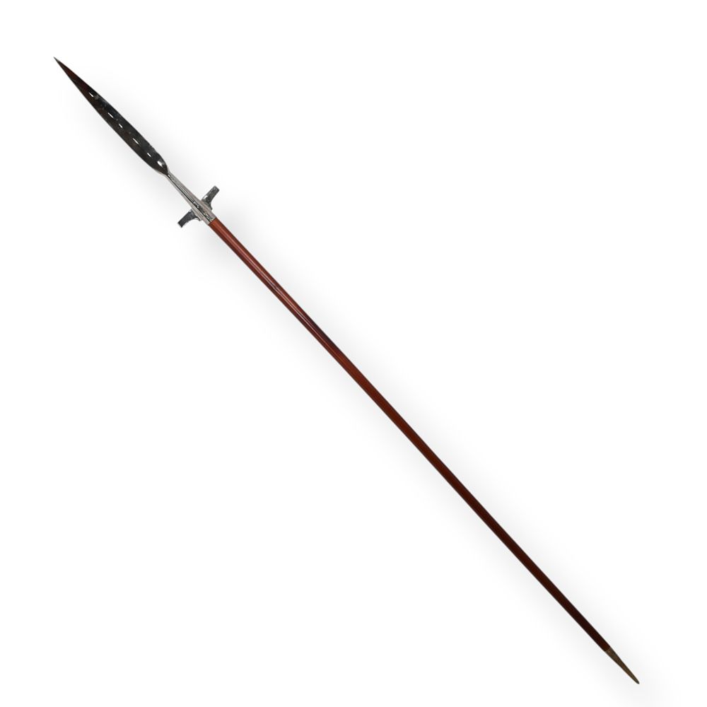 Lot 236: 7 Foot Polished Steel and Wood Spear