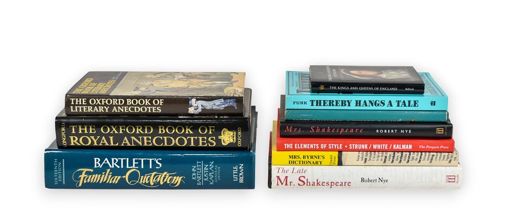Lot 92B: 9 Literature & Language Reference Books From Peter Benchley's Personal Library