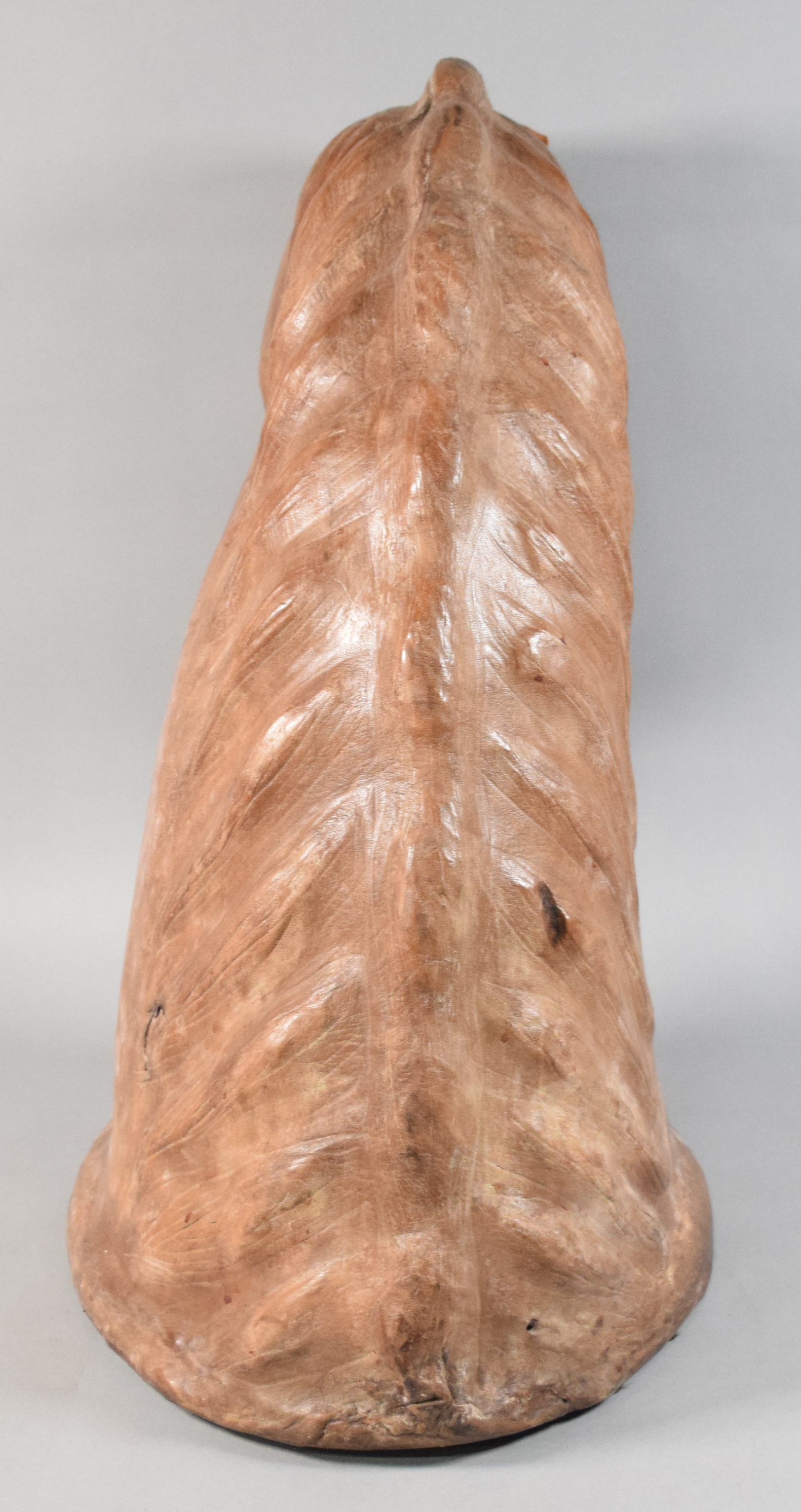 Large Leather-Wrapped Equestrian Horse Head Bust