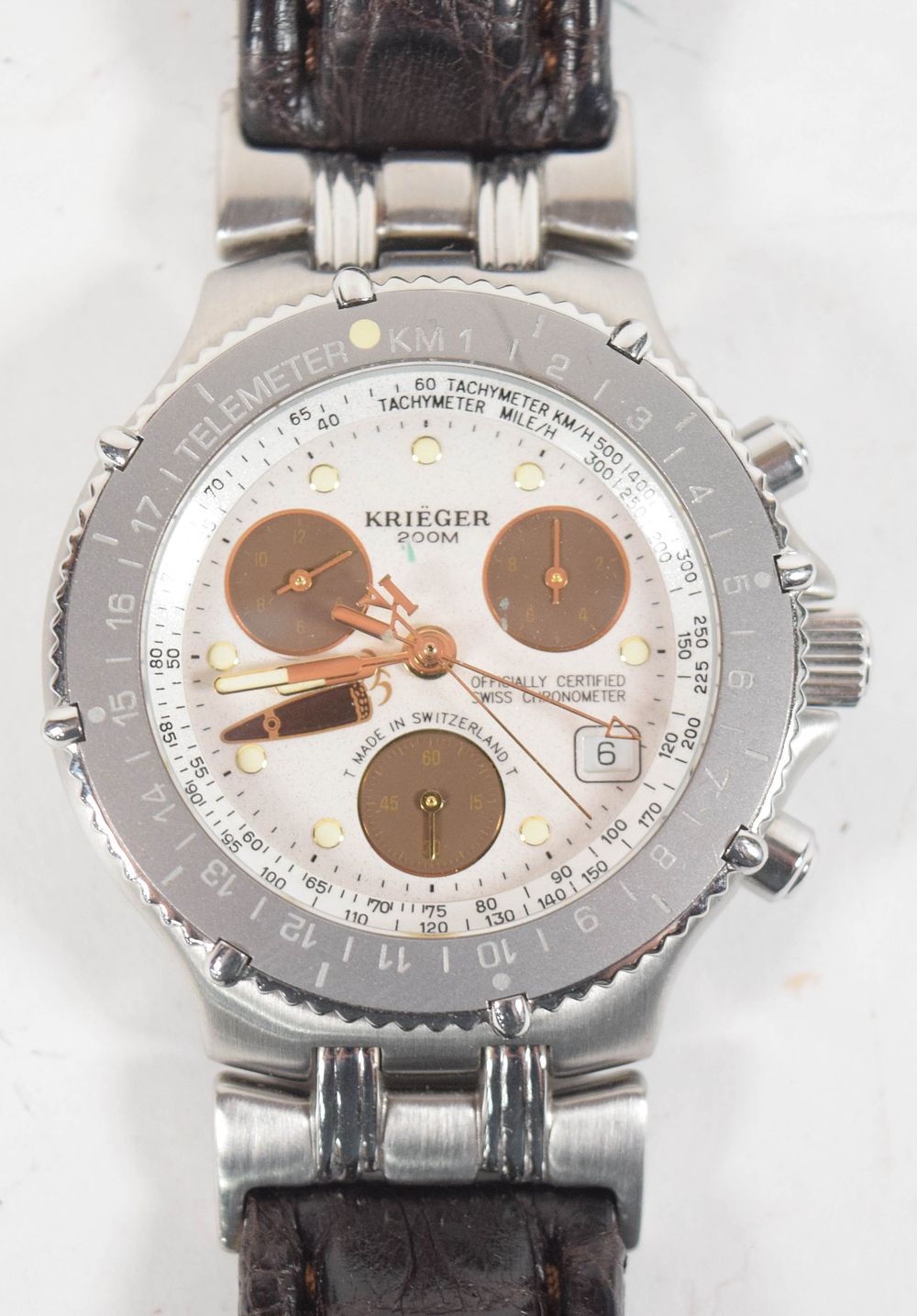 Lot 161: Krieger Stainless Steel Velocita Chronograph Wristwatch