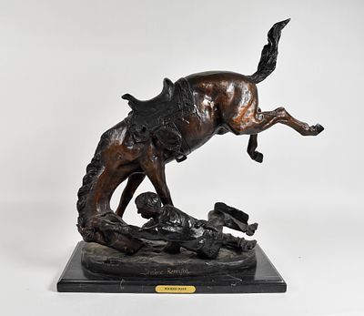 Frederic Remington Bronze Sculpture Wicked Pony. Frederic Remington (American, 1861-1909). 