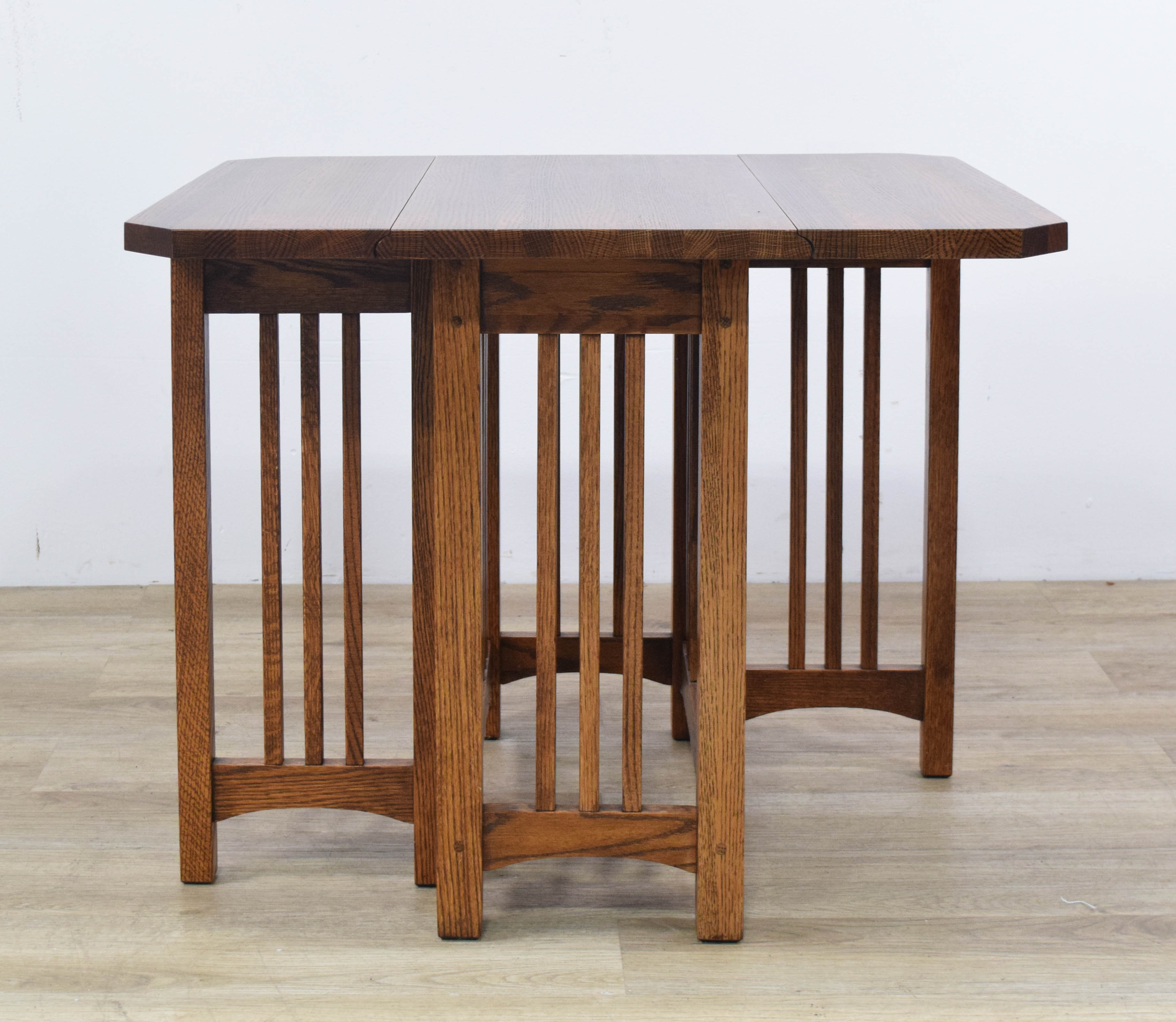 Mission Style Oak Drop Leaf Side Table