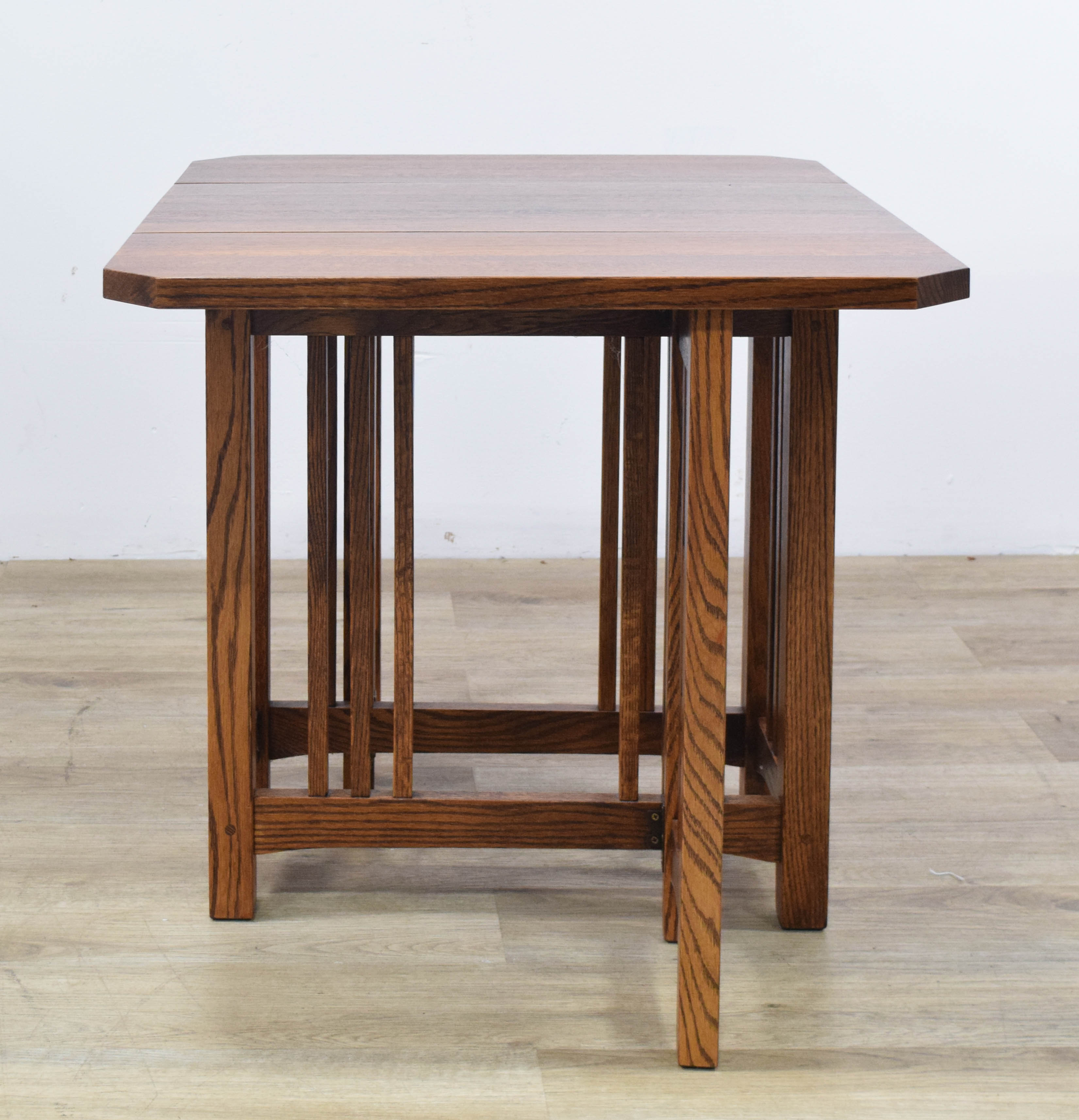 Mission Style Oak Drop Leaf Side Table