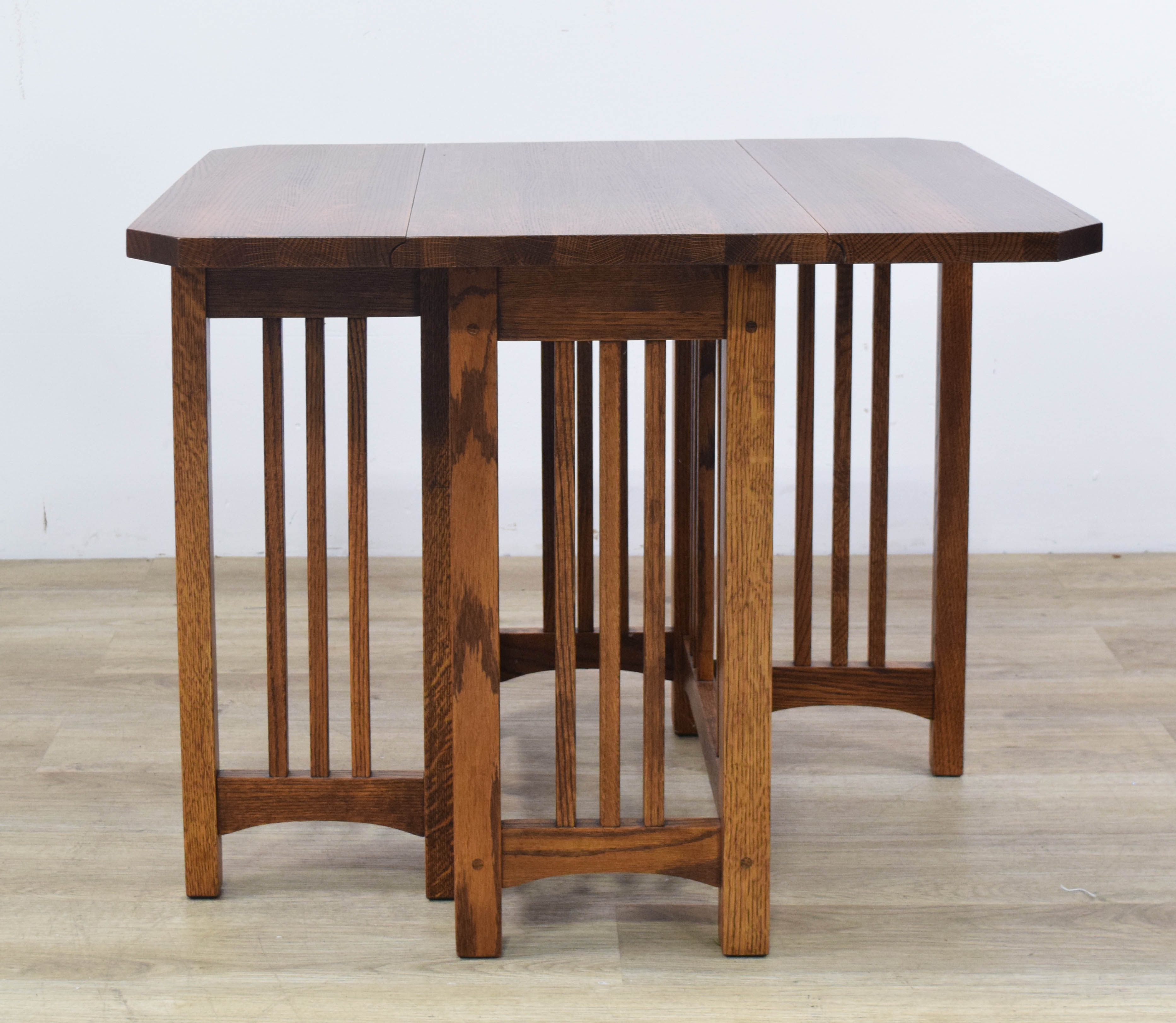 Mission Style Oak Drop Leaf Side Table