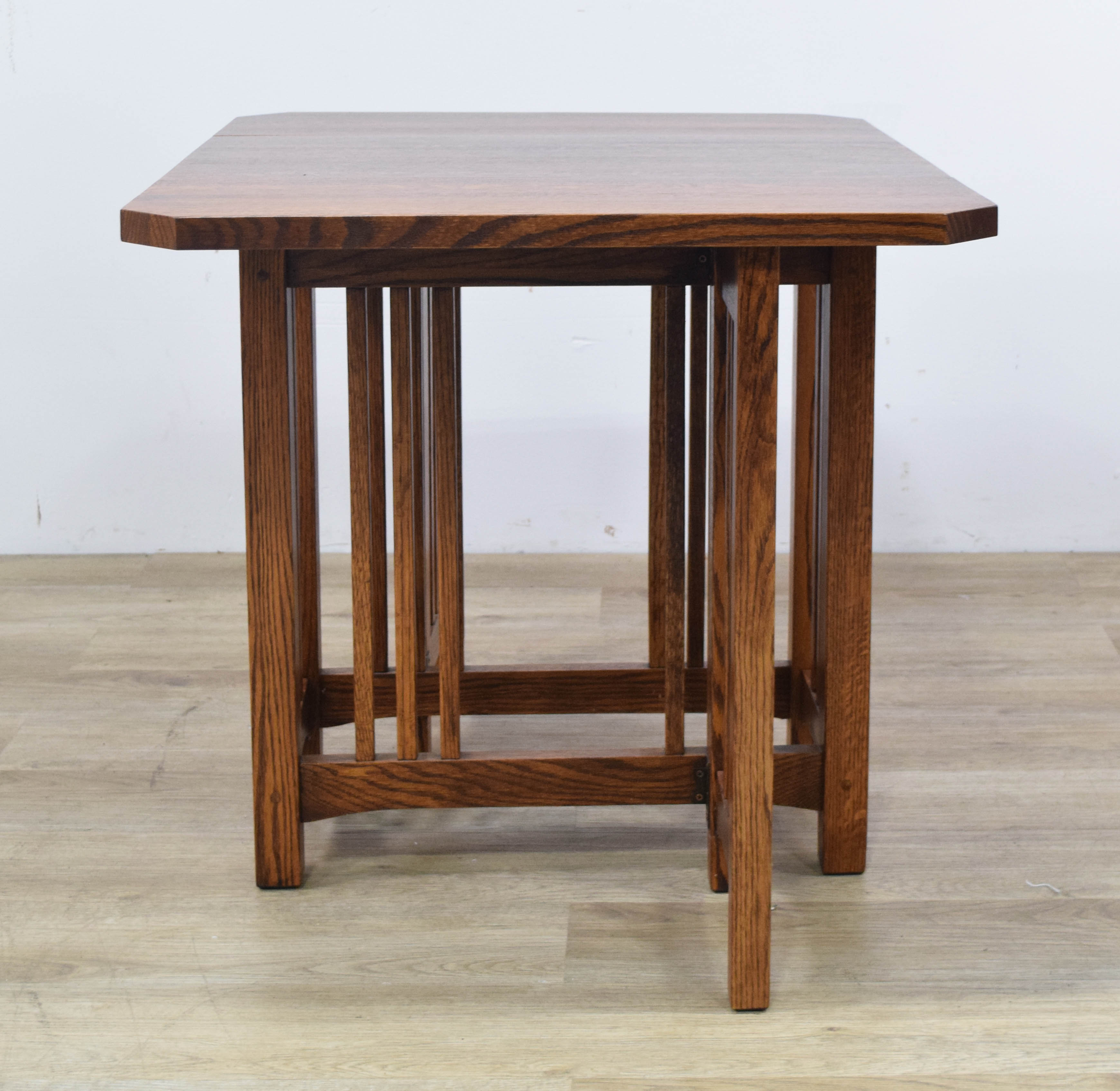 Mission Style Oak Drop Leaf Side Table