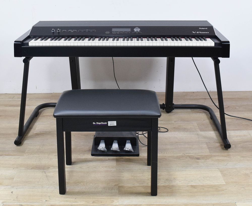 Lot 175: Roland V-Piano Digital Stage Piano with Stand Bench and Pedals