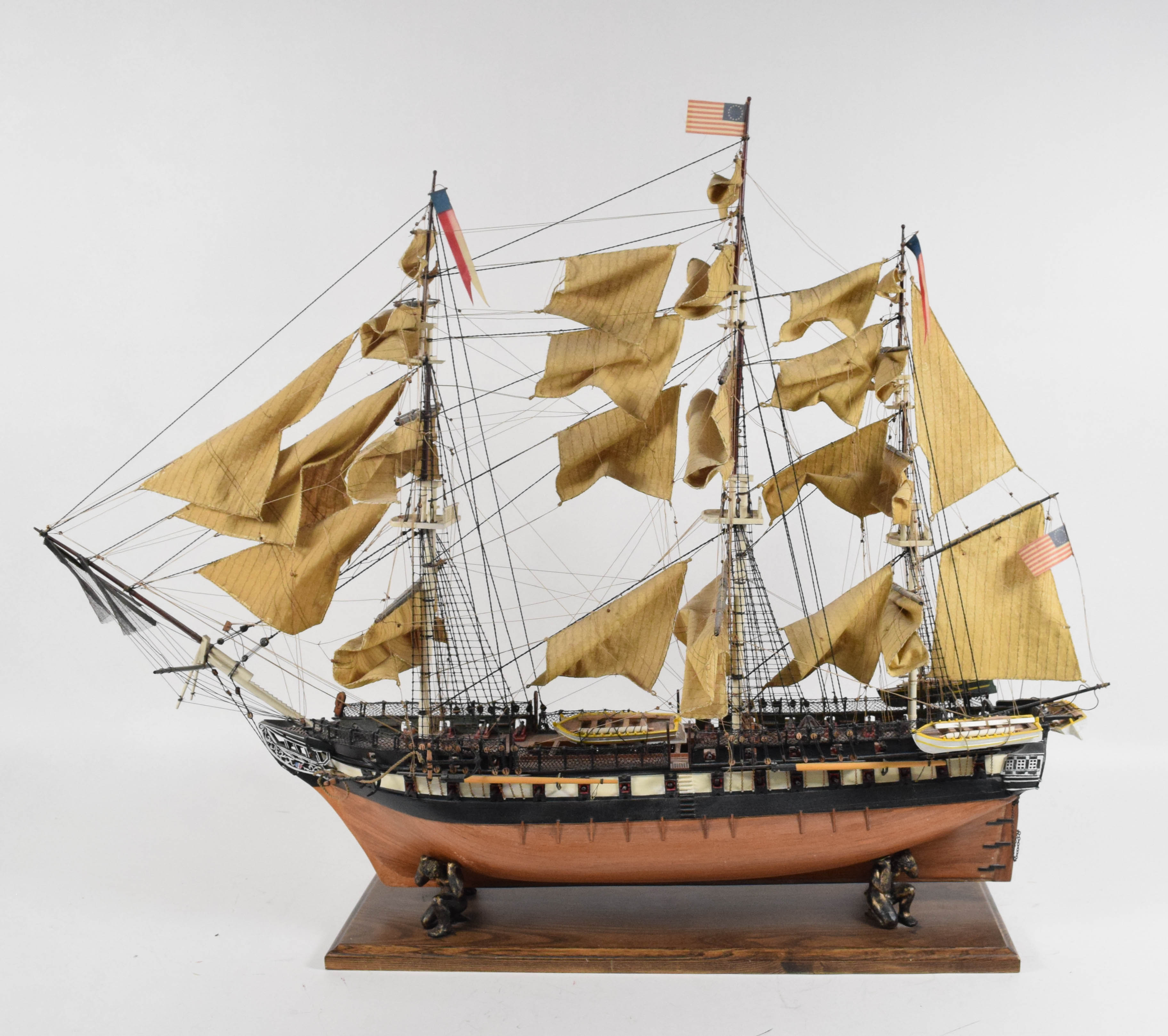 Handcrafted Wooden Scale Model USS Constitution