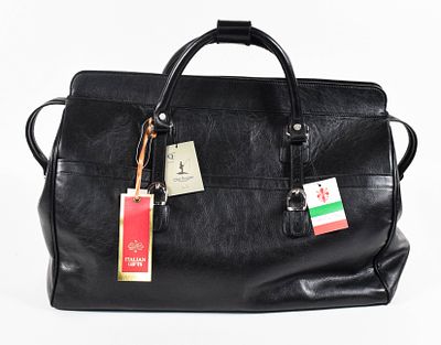 Old Angler Italian Leather Travel Satchel. Old Angler Firenze large travel satchel, new with 