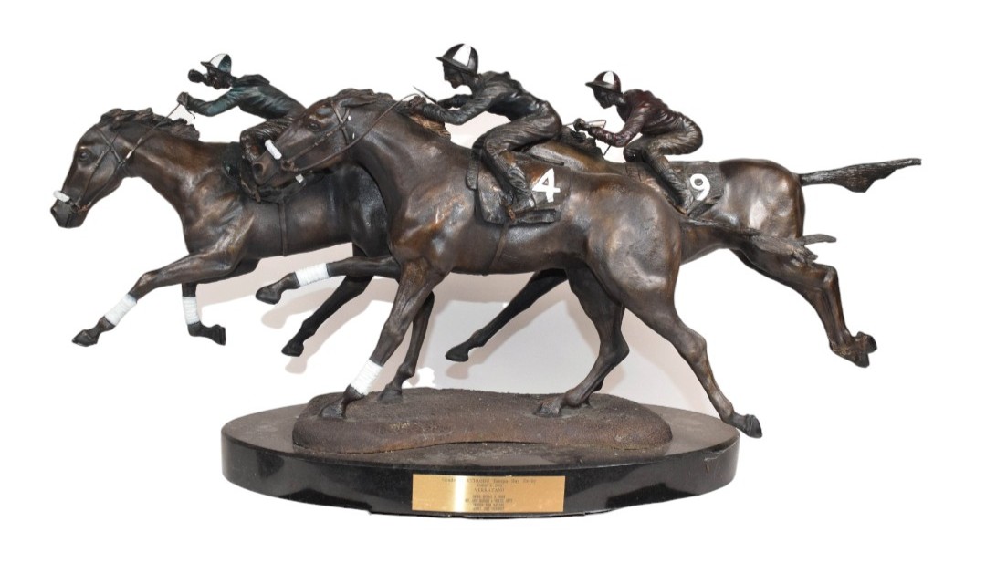 Duane Scott Bronze Sculpture Win Place and Show