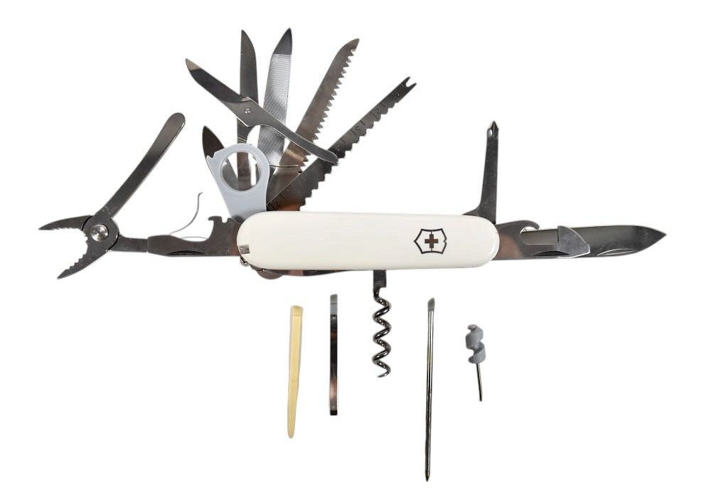 Lot 274: Victorinox SwissChamp Multi-Tool Pocket Knife with Leather Sheath