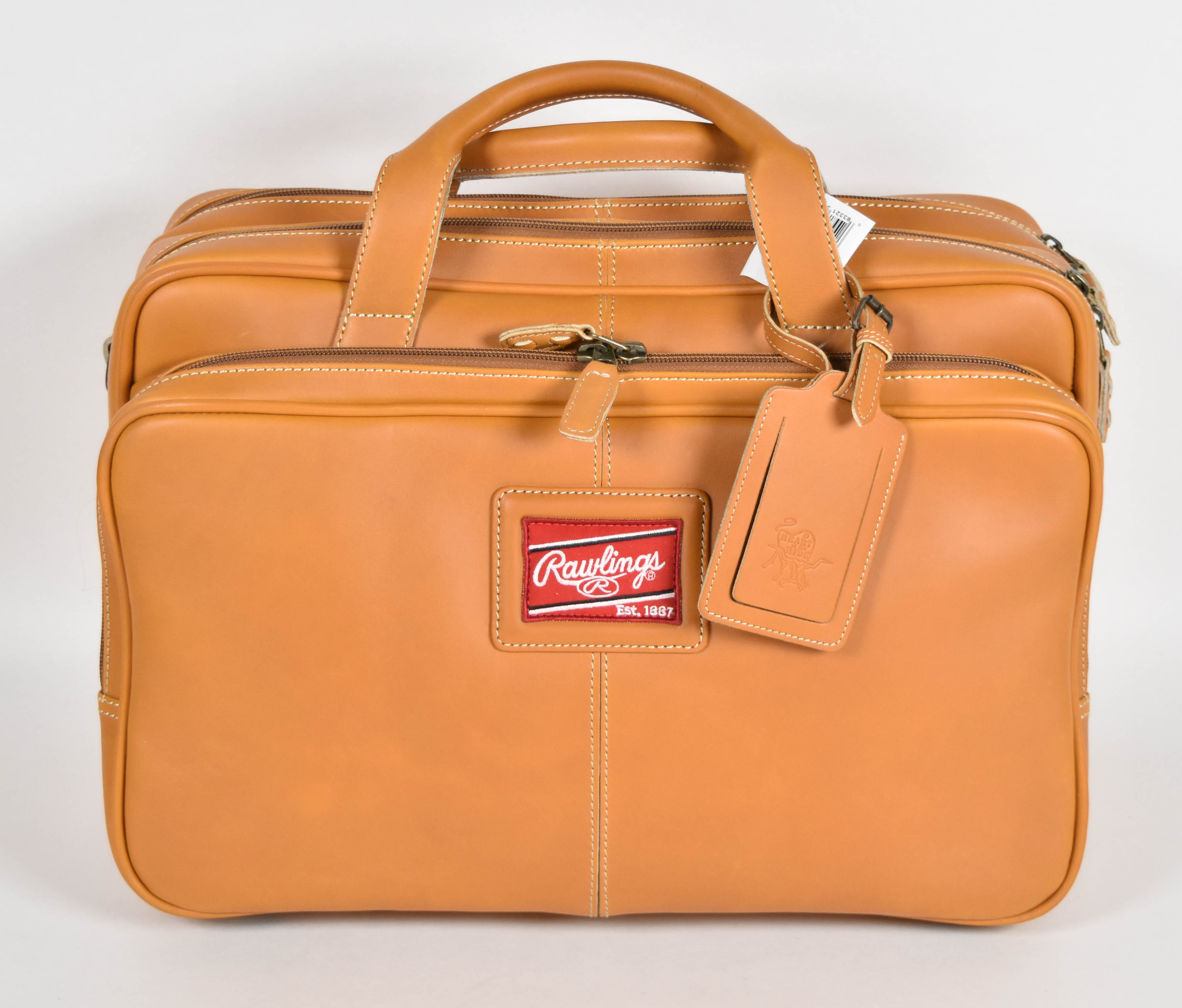 Rawlings Tan Leather Multi-Compartment Duffel Briefcase