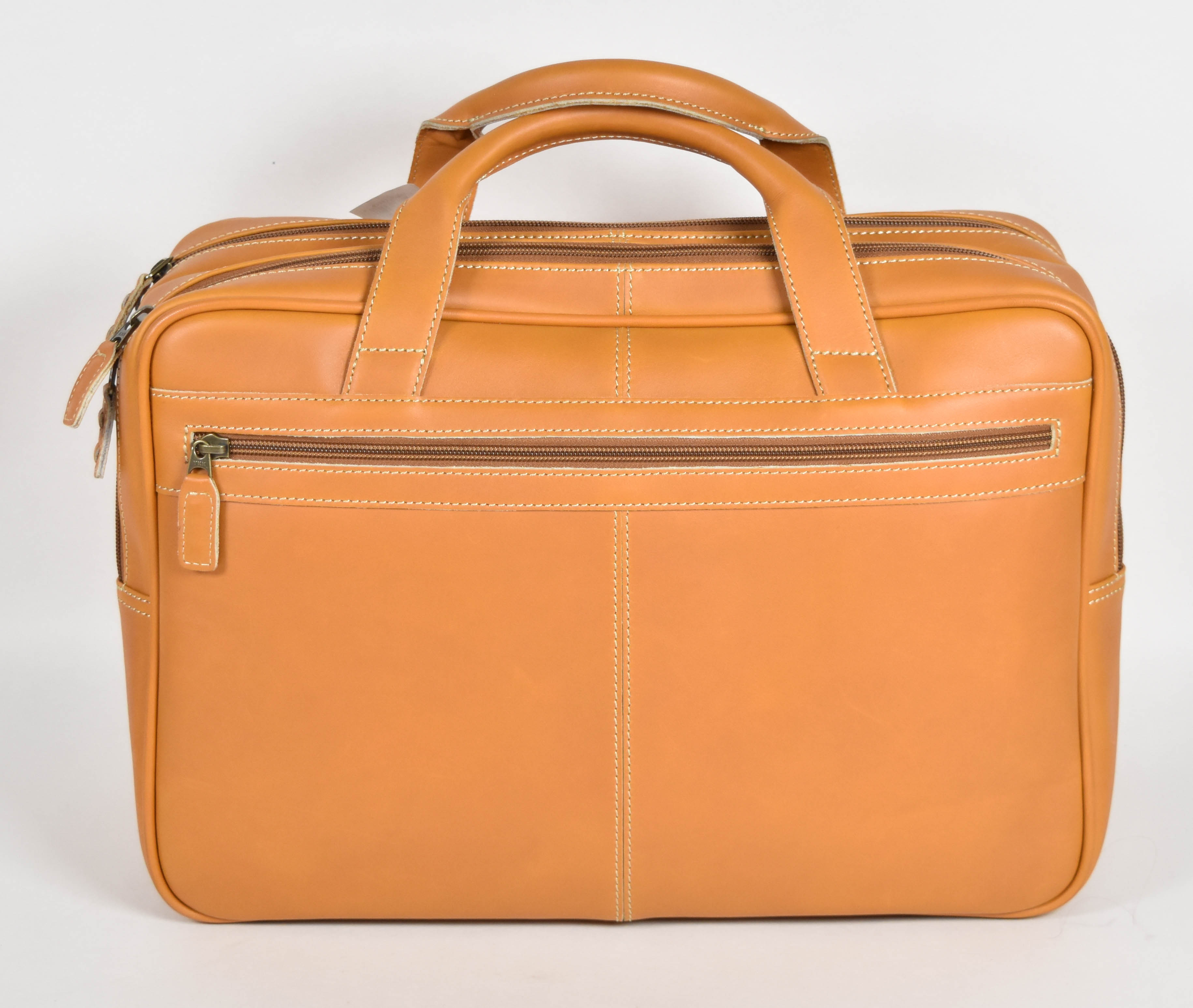 Rawlings Tan Leather Multi-Compartment Duffel Briefcase