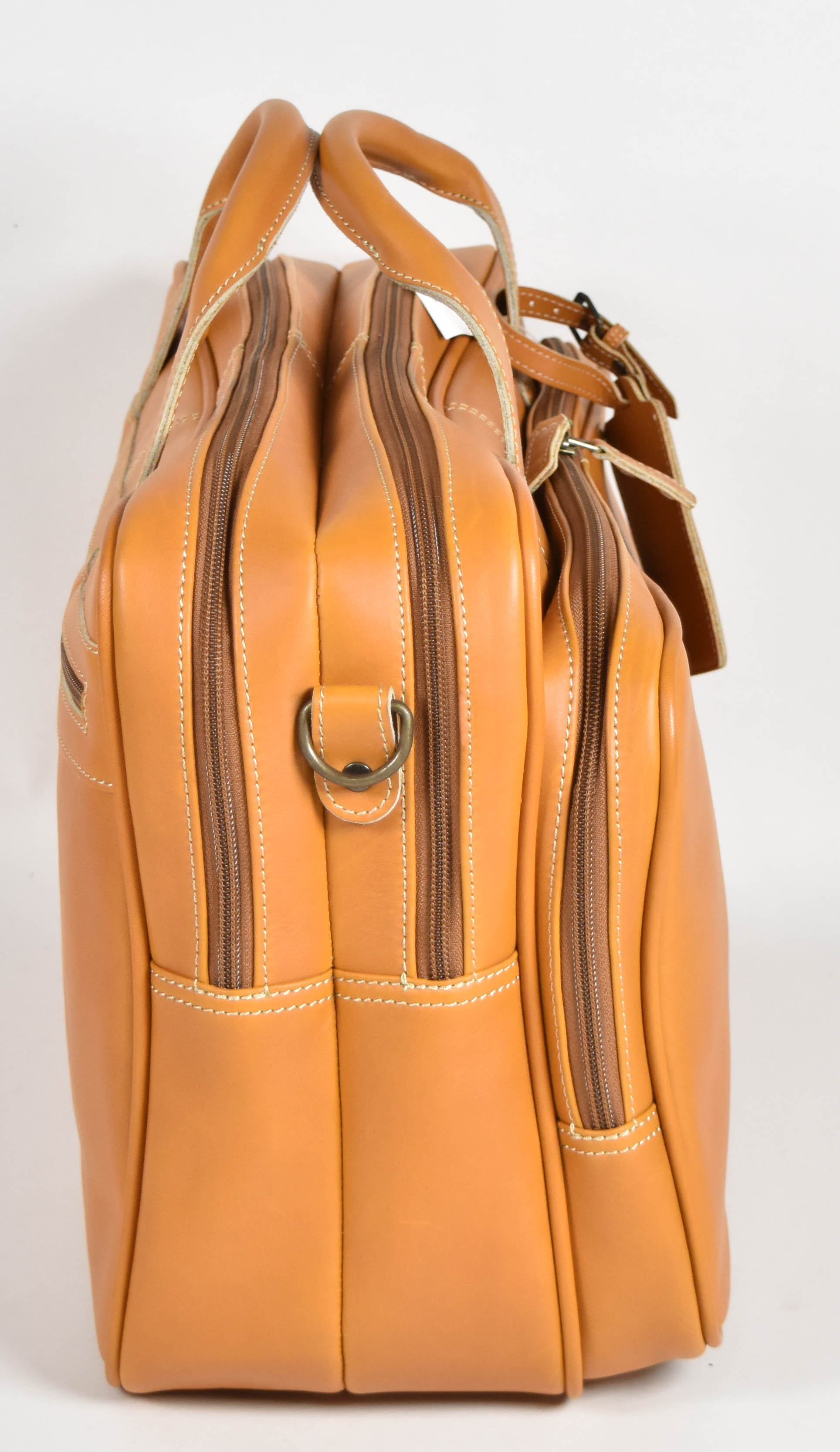 Rawlings Tan Leather Multi-Compartment Duffel Briefcase