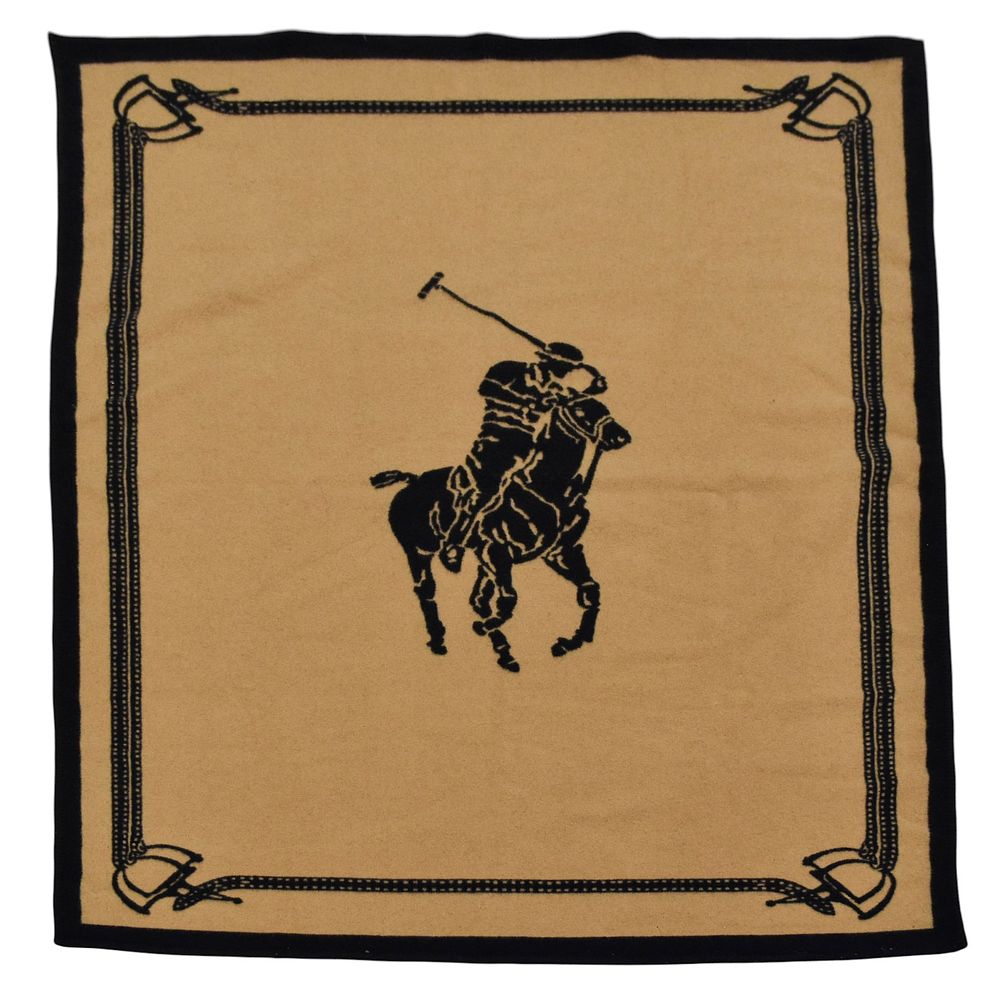 Lot 137: Ralph Lauren Wool and Cashmere Polo Player Reversible Throw Blanket NWT