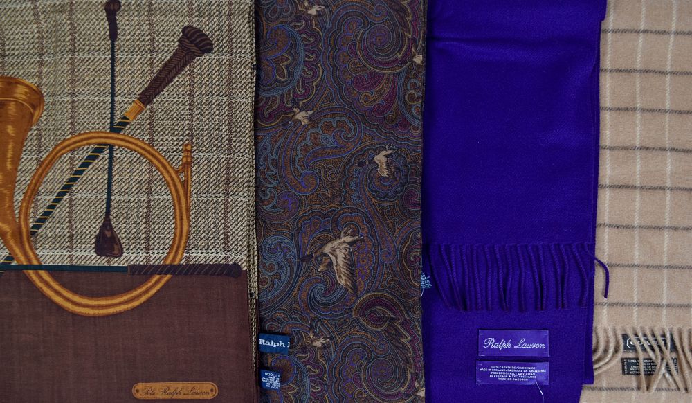 Lot 154: 4 Ralph Lauren and Coach Wool Cashmere Scarves