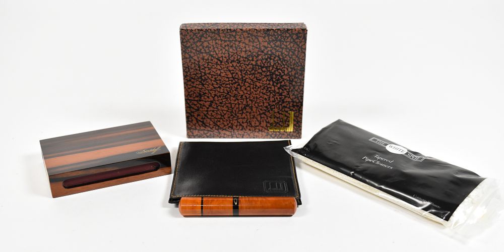 Lot 257: 4 Luxury Dunhill, Davidoff, and Brebbia Pipe Smoking Accessories