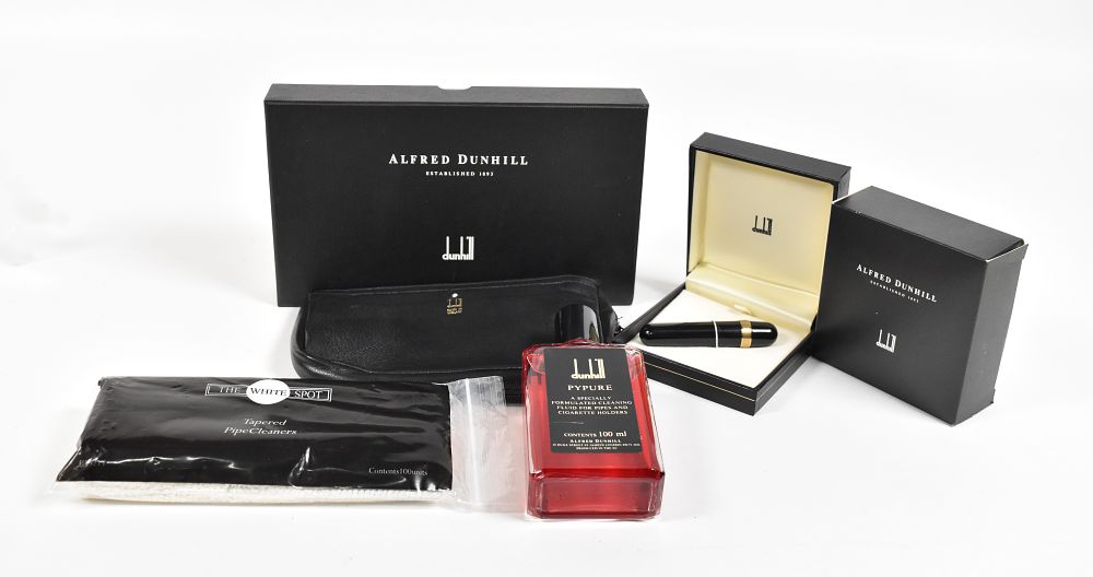 Lot 259: Alfred Dunhill Leather and Resin Pipe Care Accessory Set
