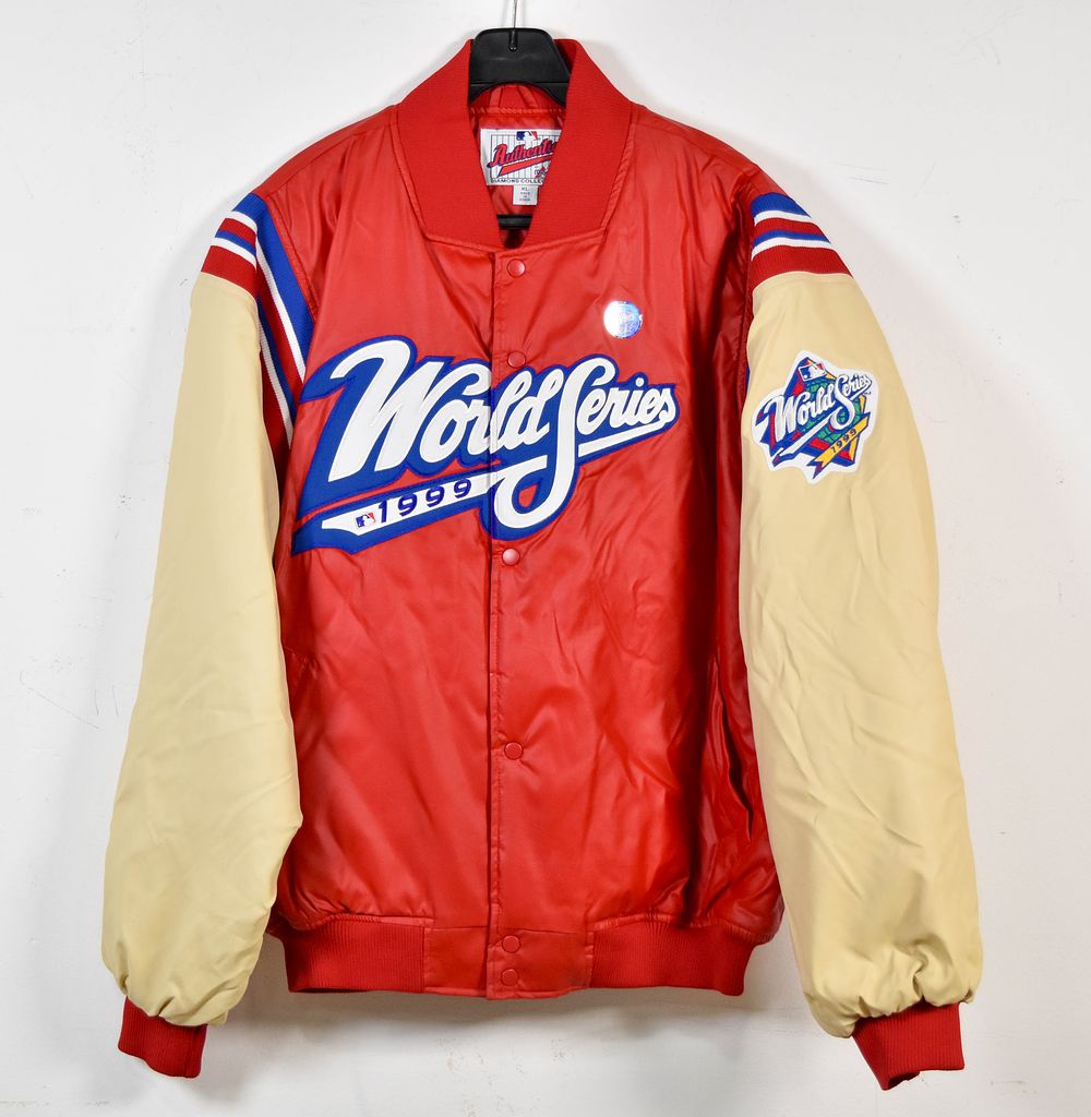 Lot 140A: Majestic Athletic 1999 World Series Authentic Diamond Collection Satin Dugout Jacket