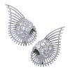 FRENCH Art Deco 18kt white Gold Clip-on Earrings with 2.60 Cts in Diamonds. Pair of French Art Image - 2