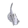 FRENCH Art Deco 18kt white Gold Clip-on Earrings with 2.60 Cts in Diamonds. Pair of French Art Image - 3