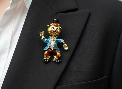 1960’s 18K Yellow Gold Diamond Brooch, weighing 13.1 grams, set with 8 diamonds totaling 