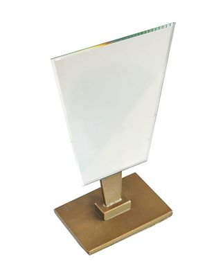 COUNTER DESK MIRROR 1935 Art Deco American Mirror In Steel With Hard Enamel Paint. Circa 