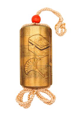 Japan 1800 Edo Period Six Drawer Inro In Lacquered Gilt Wood With Utensils. Circa 1800 Edo 