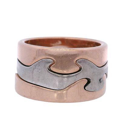 GEORG JENSEN 1970 Denmark By Nina Koppel Fusion Puzzle Trio Rings In 18Kt Gold. This is a very 