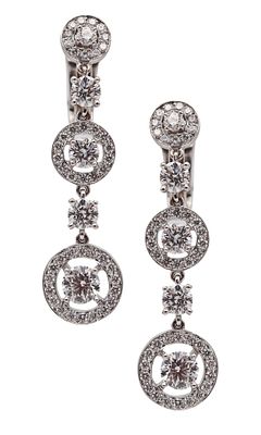 BOUCHERON Paris Ava Collection Dangle Earrings In 18Kt With 9.59 Ctw In Diamonds. A fabulous and 