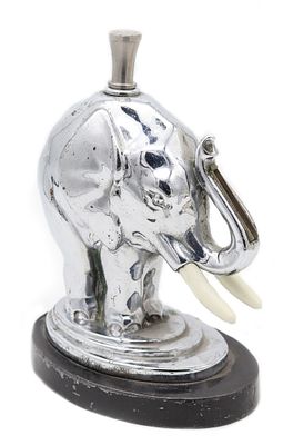 RONSON 1935 Elephant Touch-Tip Striker Lighter Black Cast Steel & Chromed Steel. Extremely rare 