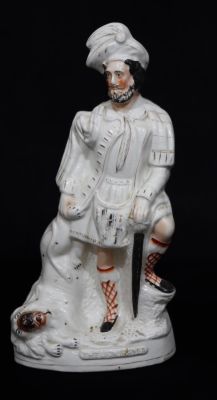 A Victorian Staffordshire group "The Lion Slayer", 41.5cm high
