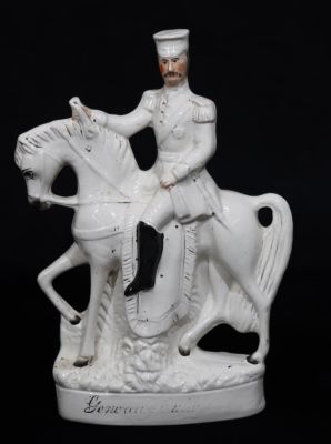 A Victorian Staffordshire group "General Buller", 34cm high
