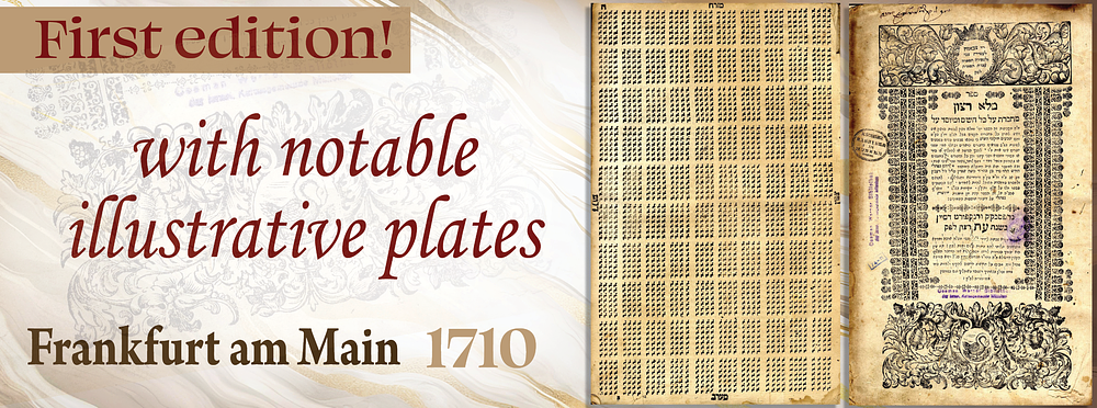 Talmudic Literature – First Edition: Malei Ratzon. Frankfurt am Main, 1710; with notable 